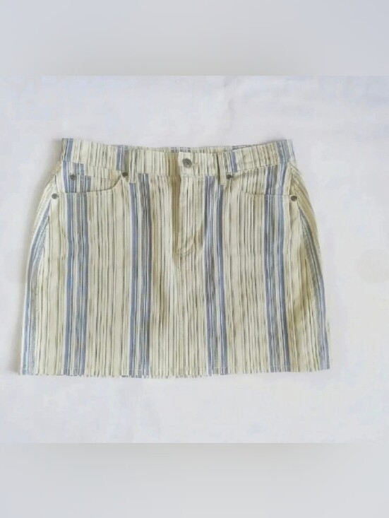 Vince Camuto Dresses & Skirts - Two By Vince Camuto Cream and Blue Striped Mini Skirt SZ 10